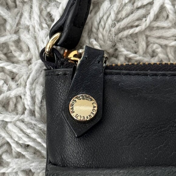 Karl Lagerfeld Crossbody Bag with Adjustable Strap in Black with Gold Hardware – - Picture 5 of 10